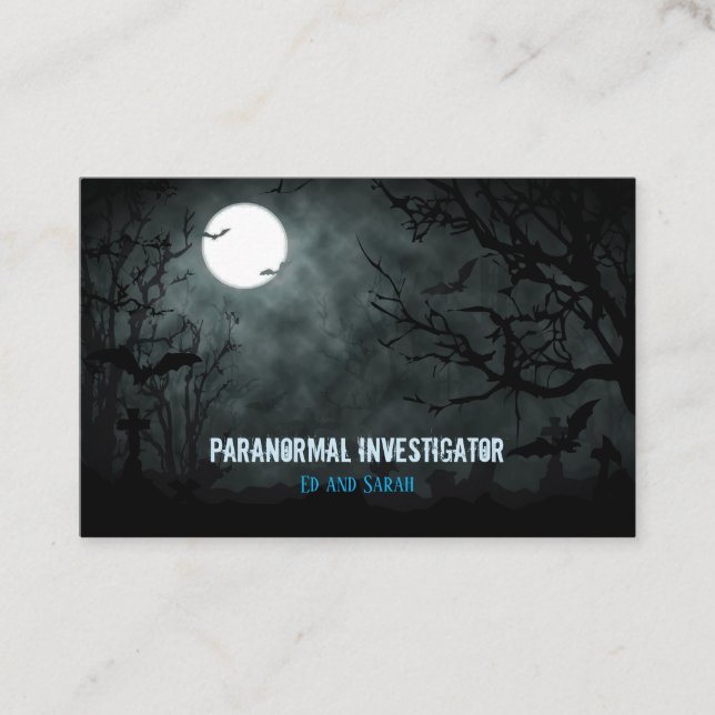 Paranormal Investigator The Fullmoon Business Card (Front)