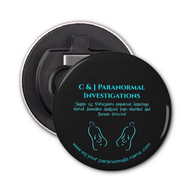 Paranormal Investigator with ghost logo Bottle Opener (Front)