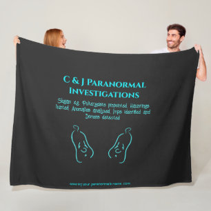 Paranormal Investigator with ghost logo Fleece Blanket