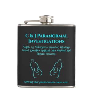 Paranormal Investigator with ghost logo Hip Flask