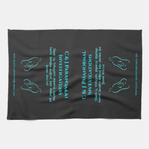 Paranormal Investigator with ghost logo Tea Towel