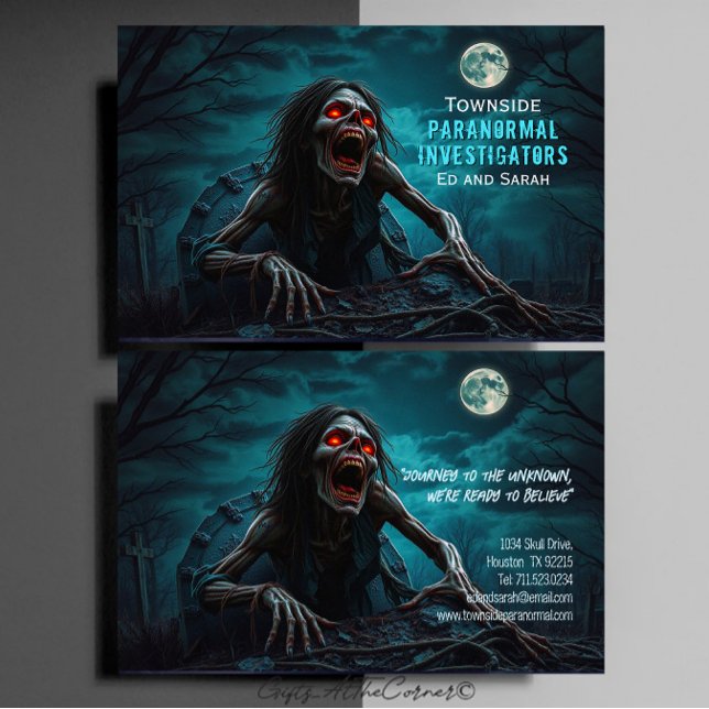 Paranormal Investigator Zombie undead Business Card (Creator Uploaded)