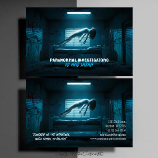 Paranormal Investigators Eerie Ghost Levitating Business Card