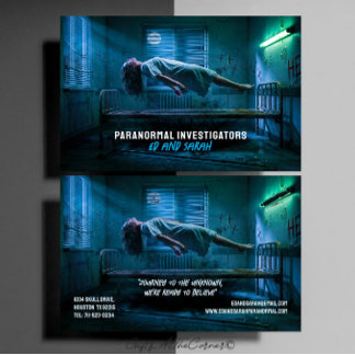 Paranormal Investigators Eerie Possesed Levitating Business Card