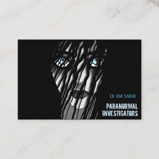Paranormal Investigators The Ghost Lady  Business Card (Front)