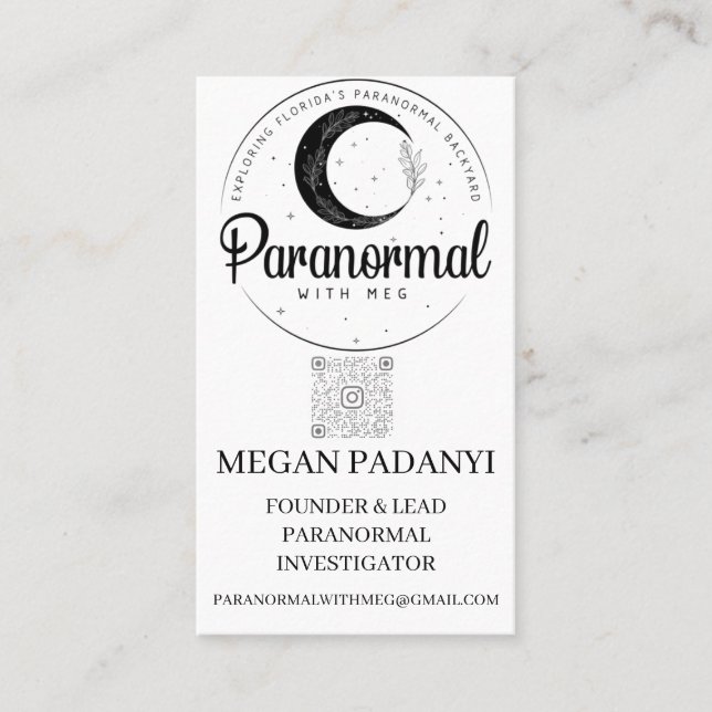 Paranormal with Meg Business Cards no photo (Front)