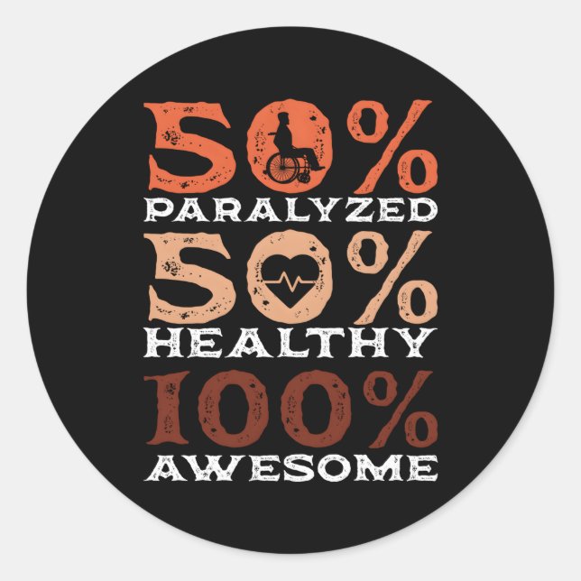 Paraplegic Disabled Person Wheelchair Classic Round Sticker (Front)