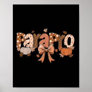 Parapro Retro Paraprofessional Fall And Thanksgivi Poster