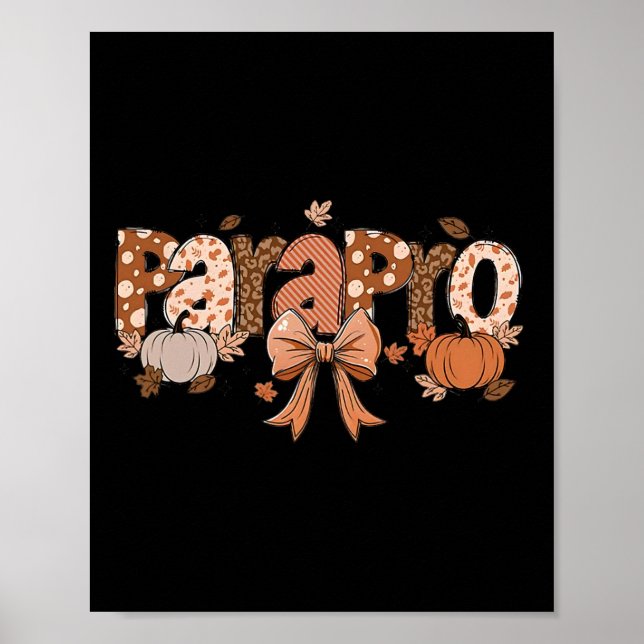 Parapro Retro Paraprofessional Fall And Thanksgivi Poster (Front)