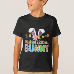 Paraprofessional Bunny Easter Colourful Leopard T-Shirt