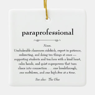 Paraprofessional Definition Appreciation Gift Ceramic Ornament