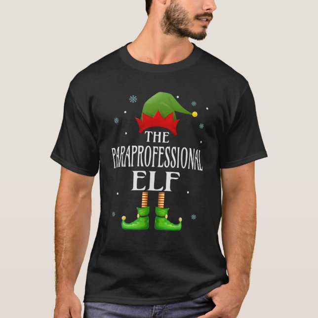 Paraprofessional Elf Xmas Funny Family Matching Ch T-Shirt (Front)