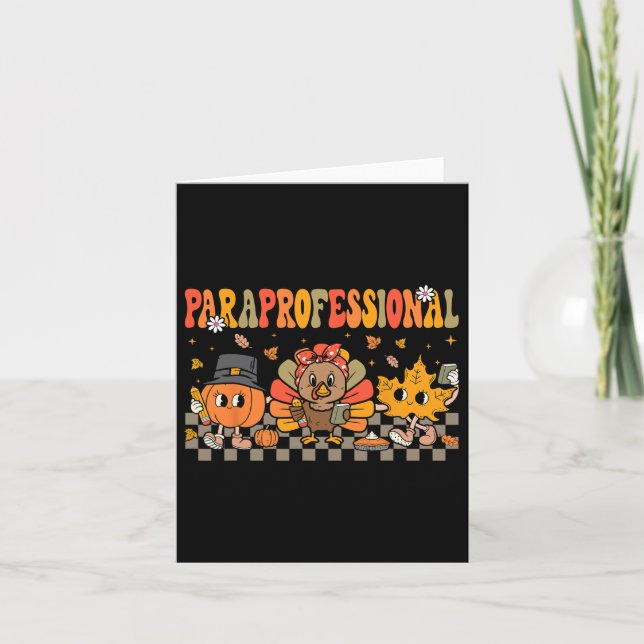 Paraprofessional Fall Crew Parapro Educator Thanks Card (Front)