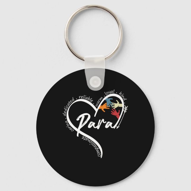 Paraprofessional Graphic Tees Tops Back To School  Key Ring (Front)