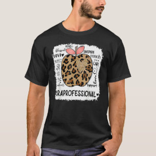 Paraprofessional Kind Blessed Teach Inspire Love L T-Shirt