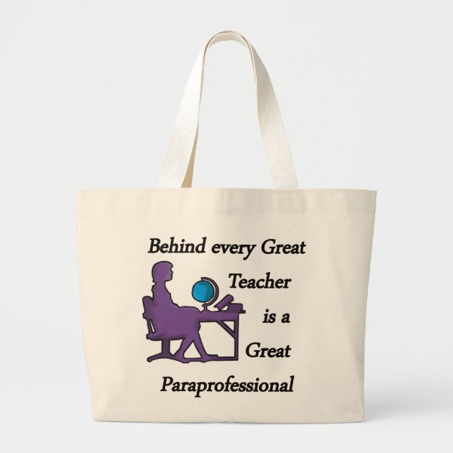 Paraprofessional Large Tote Bag (Front)