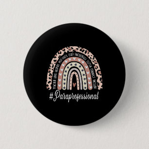 Paraprofessional Life Boho Leopard Rainbow Back To 6 Cm Round Badge