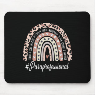 Paraprofessional Life Boho Leopard Rainbow Back To Mouse Mat