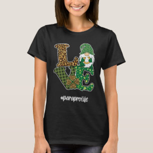 Paraprofessional Love St Patricks Day Gnome Shamro T-Shirt