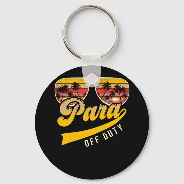 Paraprofessional Para Off Duty Sunglasses Beach Key Ring (Front)