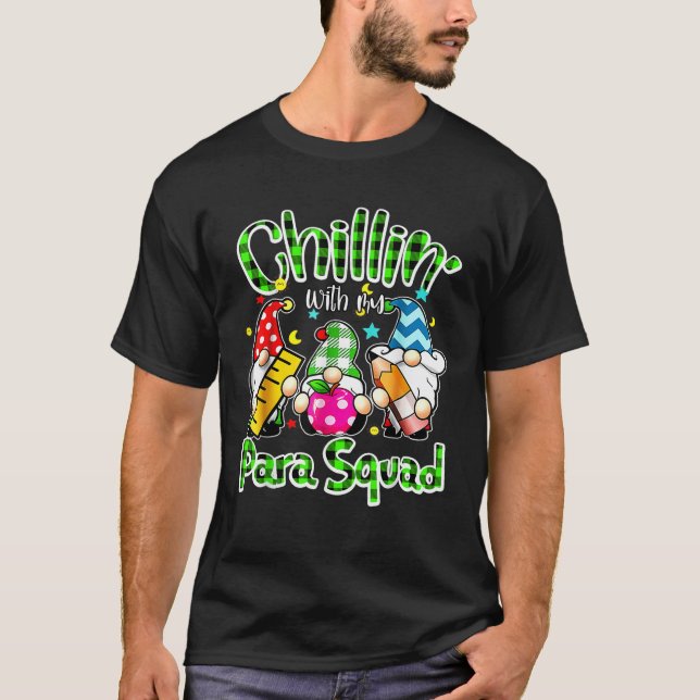 Paraprofessional Para Squad Chillin Gnomes Christm T-Shirt (Front)