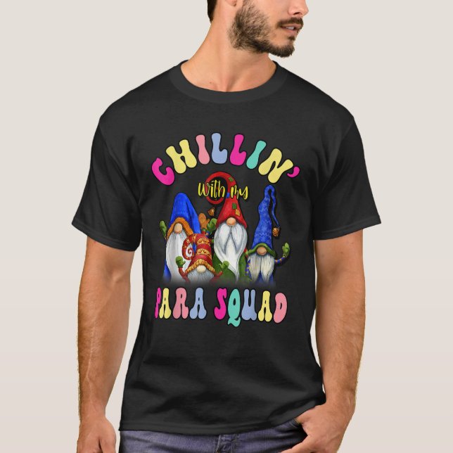 Paraprofessional Para Squad Chillin Gnomes Christm T-Shirt (Front)