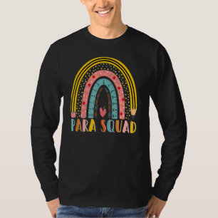 Paraprofessional Para Squad Teacher Crew Boho Rain T-Shirt