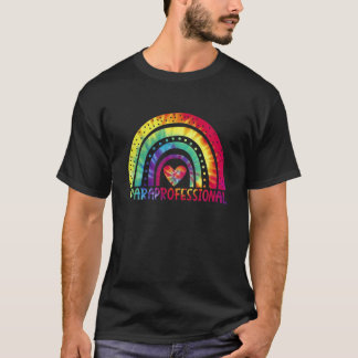 Paraprofessional Para Squad Tie Dye Rainbow Back T T-Shirt