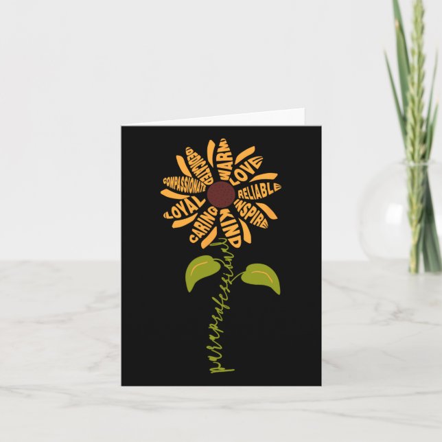 Paraprofessional Para Sunflower Teacher Back To Sc Card (Front)