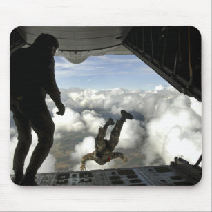 Pararescuemen jump out the back of a C-130 Mouse Mat