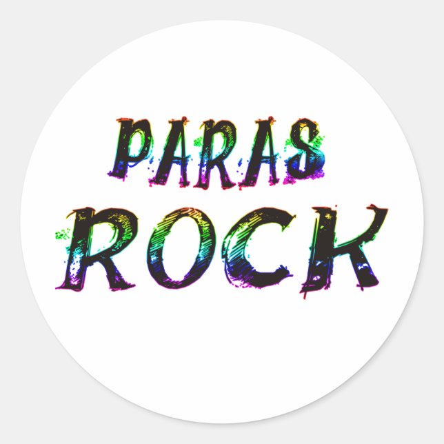 PARAS ROCK WITH COLOR CLASSIC ROUND STICKER (Front)