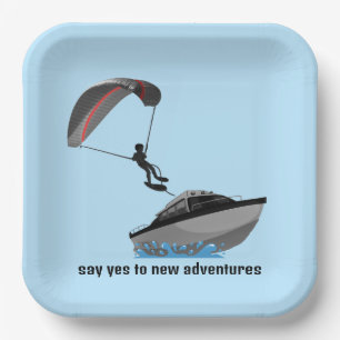 Parasailing Design Paper Plate