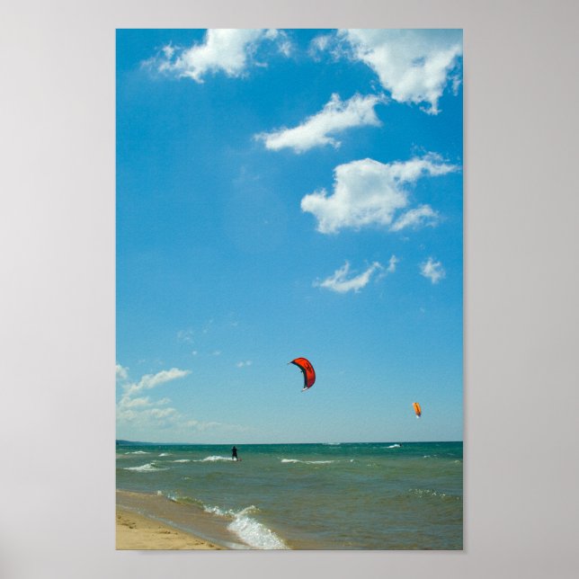 Parasailing, Lake Michigan Poster (Front)