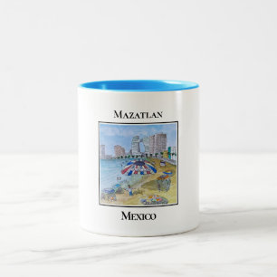 Parasailing Over the Mazatlan Skyline Two-Tone Coffee Mug