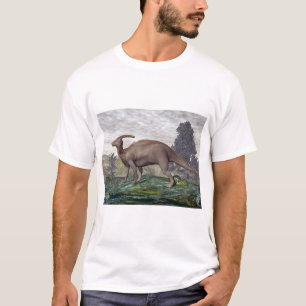 Parasaurolophus dinosaur among gingko trees T-Shirt