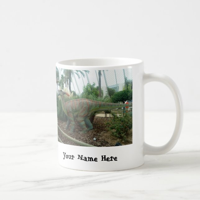 Parasaurolophus Dinosaur Personalised Mug (Right)