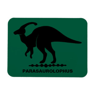 Parasaurolophus Dinosaur Silhouette Flexible Magnet