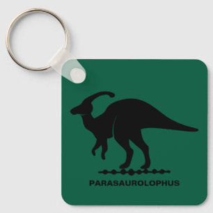 Parasaurolophus Dinosaur Silhouette Keychain