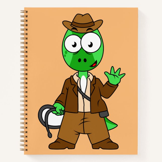 Parasaurolophus Dressed As Indiana Jones. Notebook (Front)