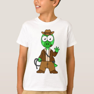 Parasaurolophus Dressed As Indiana Jones. T-Shirt
