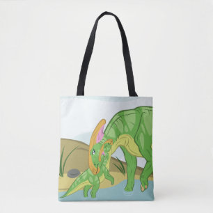 Parasaurolophus Mum and Baby Tote Bag