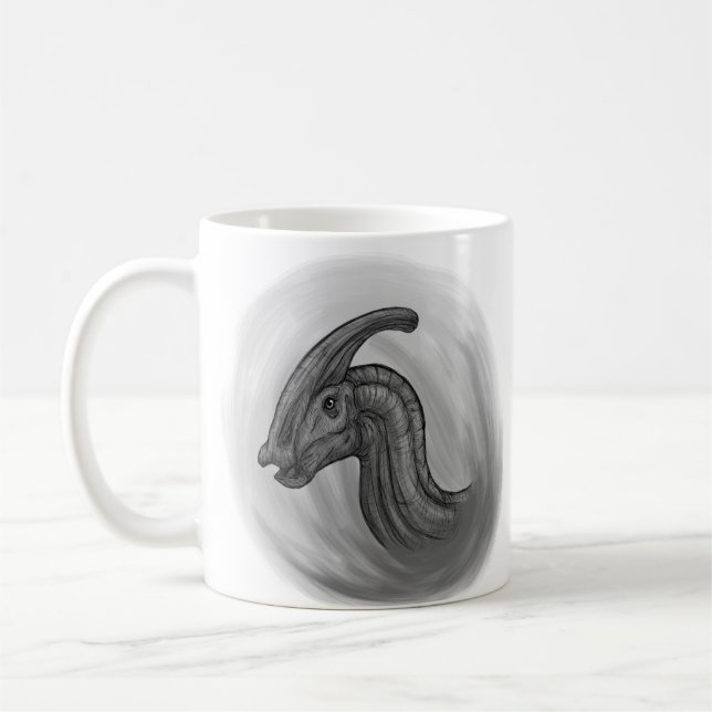 Parasaurolophus Sketch Coffee Mug (Left)