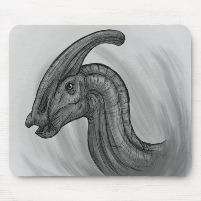 Parasaurolophus Sketch Mouse Mat (Front)