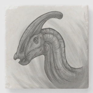 Parasaurolophus Sketch Stone Coaster
