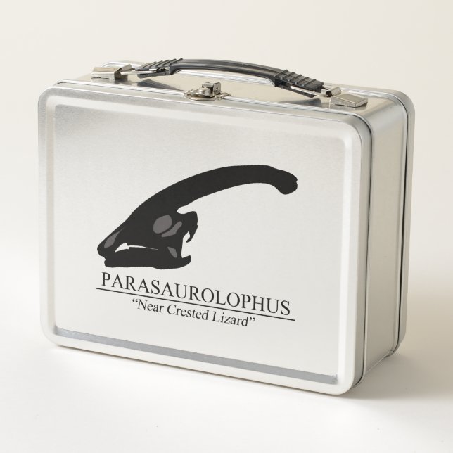 Parasaurolophus Skull Metal Lunch Box (Front)