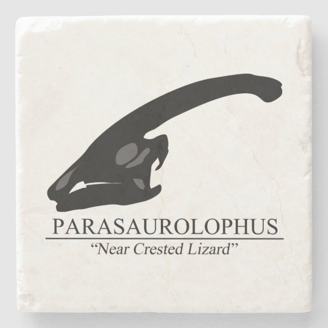 Parasaurolophus Skull Stone Coaster (Front)