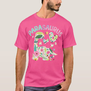 Parasaurus Watercolor Floral Funny Paraeducator Di T-Shirt