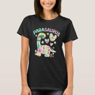 Parasaurus Watercolor Floral Paraeducator Dinosaur T-Shirt