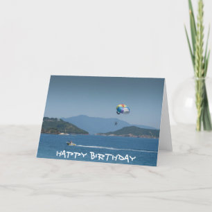 Parascending at Skiathos Birthcard Card