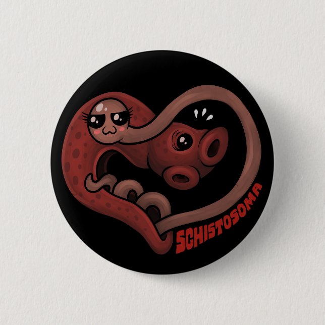 PARASITES: Blood Flukes (schistosoma) 6 Cm Round Badge (Front)